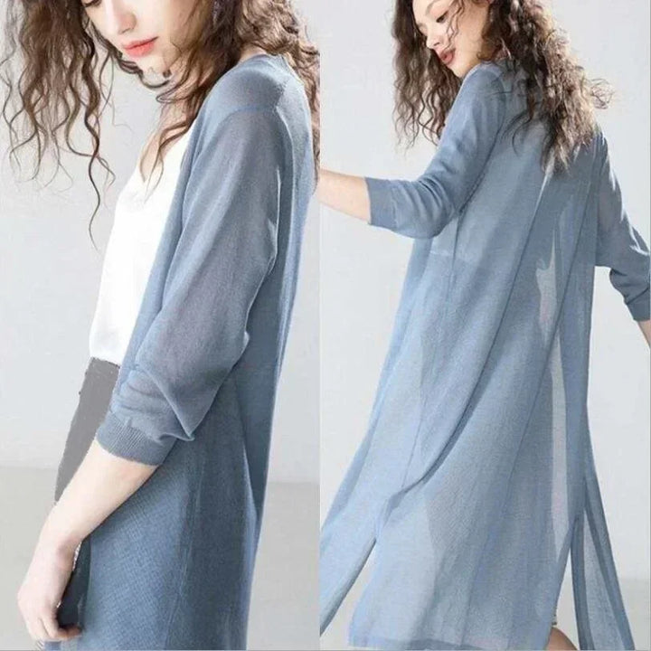 Ladies long sleeve cardigan - Elda-Mocha-S-Nora Luxe