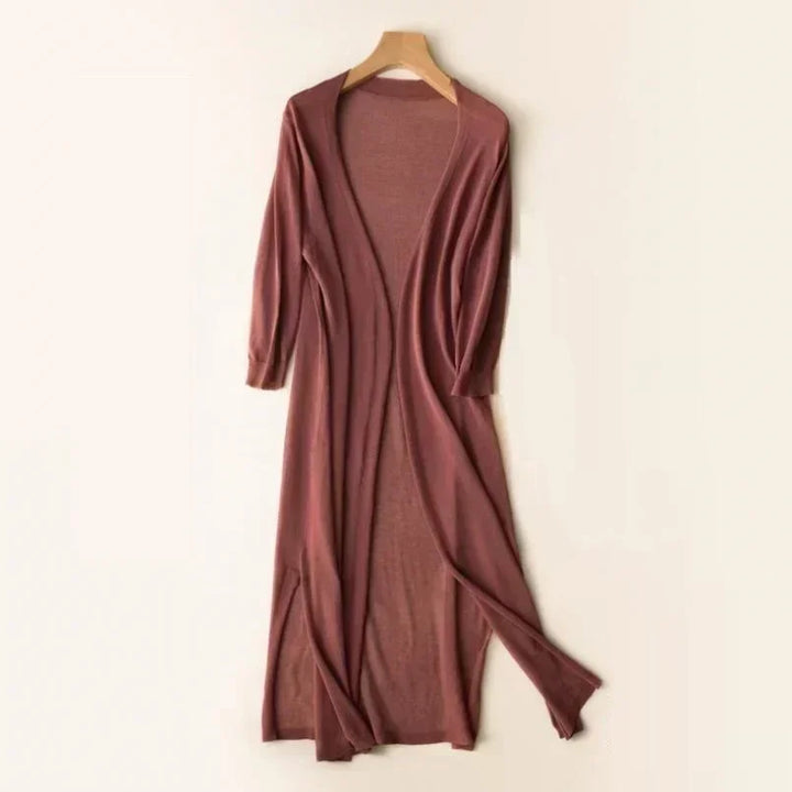 Ladies long sleeve cardigan - Elda-Mocha-S-Nora Luxe
