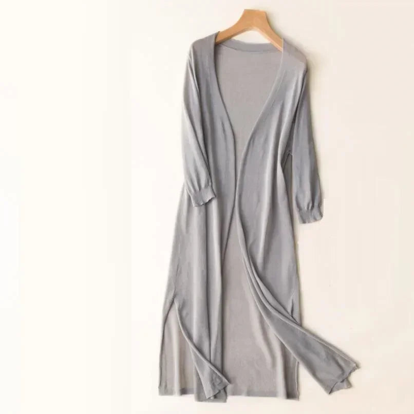 Ladies long sleeve cardigan - Elda-Mocha-S-Nora Luxe