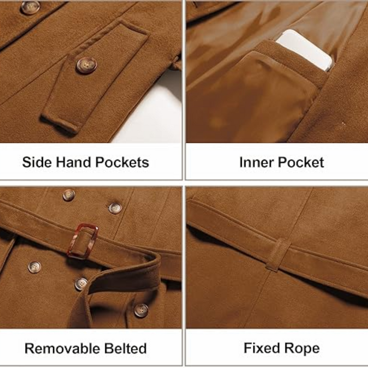 Ladies Padded Winter Trench Coat with Hood - Nina-Black-S-Nora Luxe