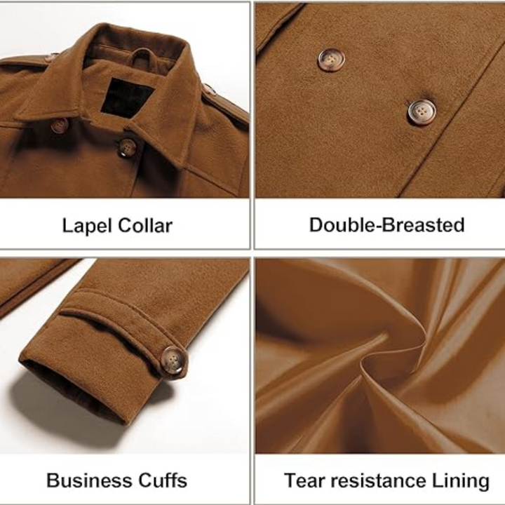 Ladies Padded Winter Trench Coat with Hood - Nina-Black-S-Nora Luxe