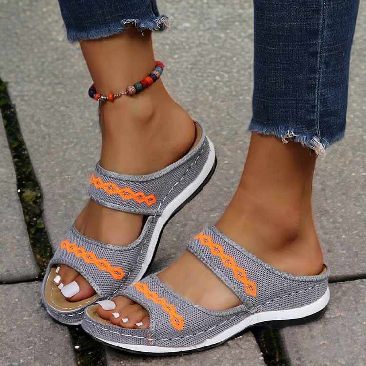 Ladies Sandals with DynamicSupport Technology - LunaStride-Gray-2.5-Nora Luxe