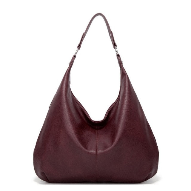 Ladies Shoulder Bag - Mila-Bordeaux Red-Nora Luxe