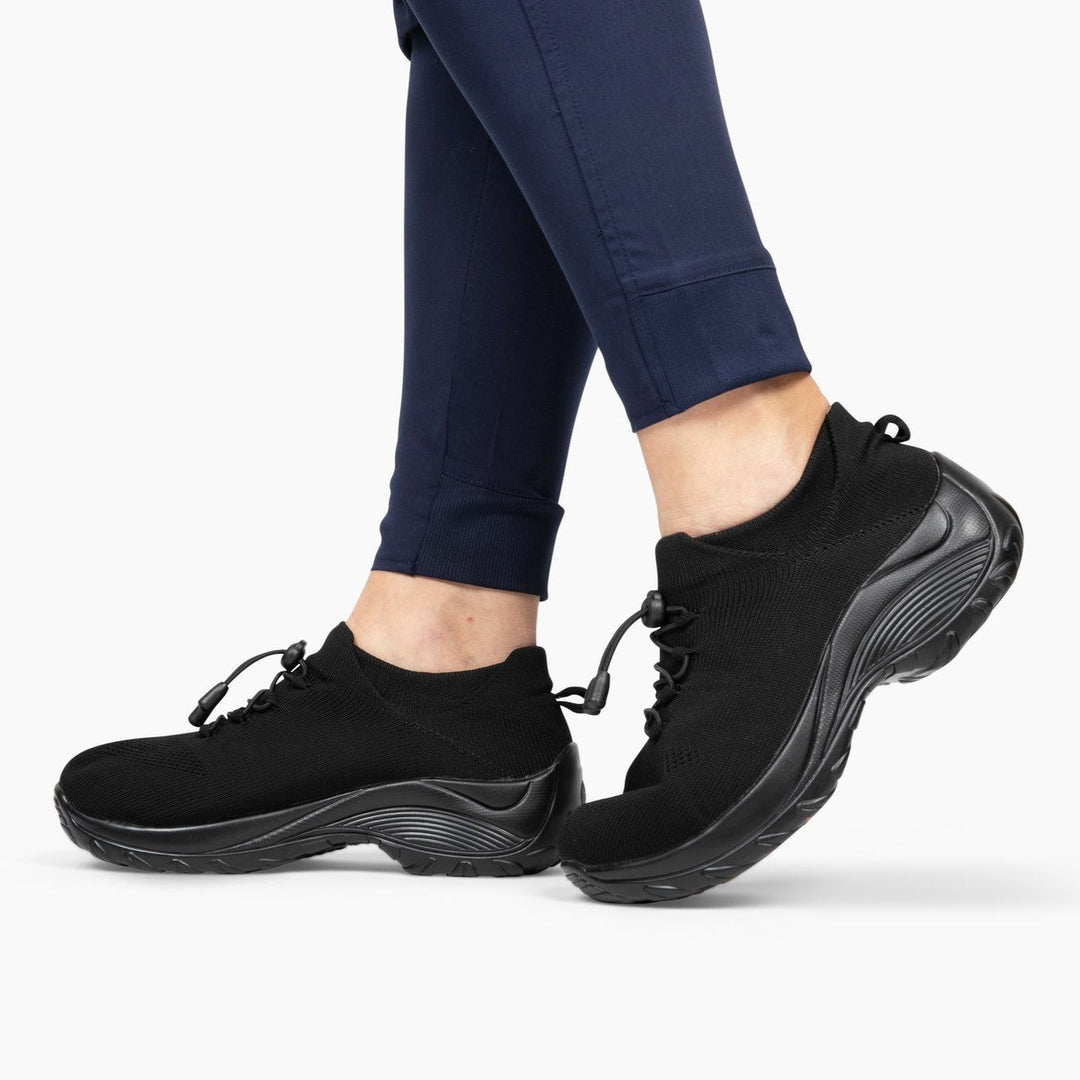 Ladies Sneakers - FlexiComfort-Black Purple-4-Nora Luxe