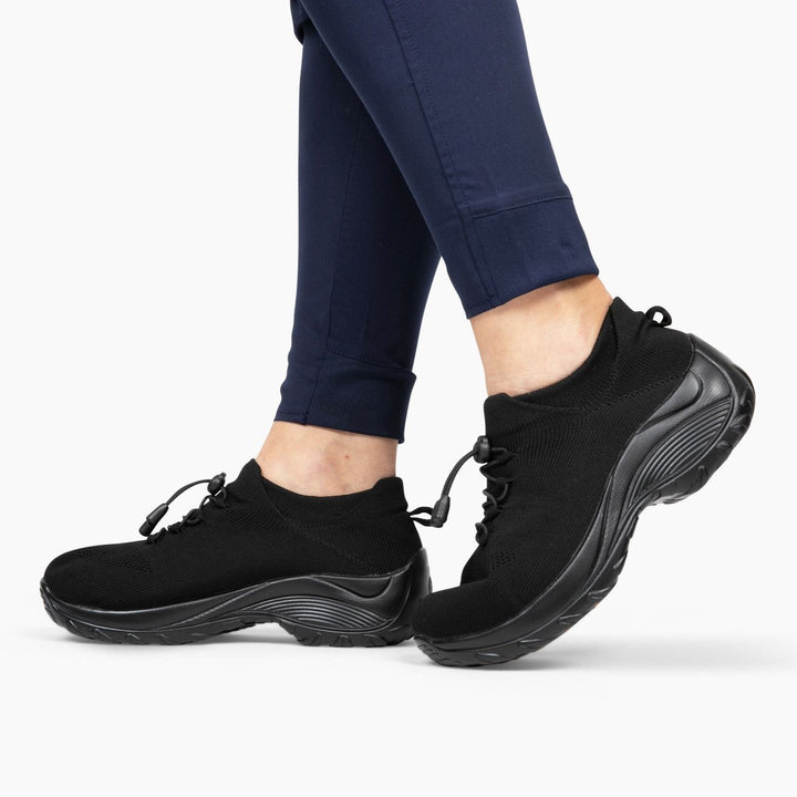 Ladies Sneakers - FlexiComfort-Black Purple-4-Nora Luxe
