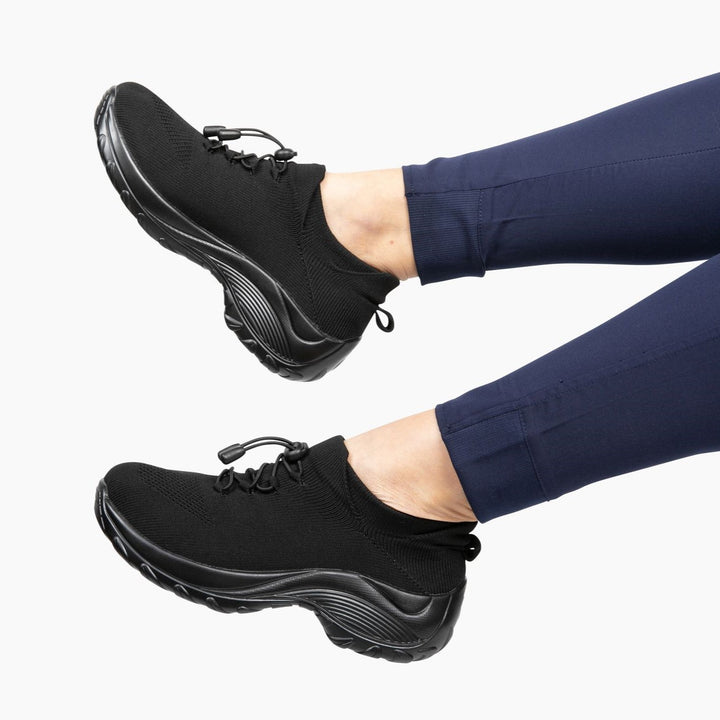 Ladies Sneakers - FlexiComfort-Black Purple-4-Nora Luxe