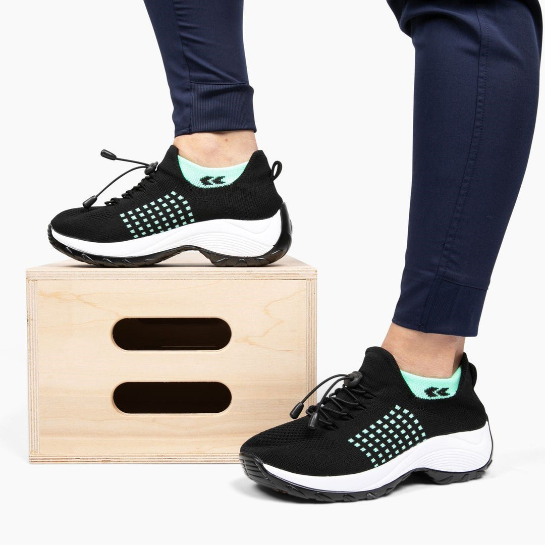 Ladies Sneakers - FlexiComfort-Black Purple-4-Nora Luxe