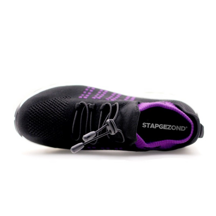 Ladies Sneakers - FlexiComfort-Black Purple-4-Nora Luxe