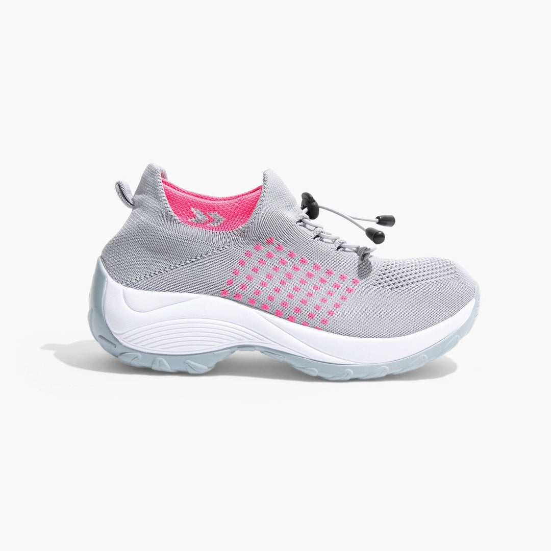 Ladies Sneakers - FlexiComfort-Gray Pink-4-Nora Luxe