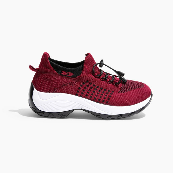 Ladies Sneakers - FlexiComfort-Red-4-Nora Luxe