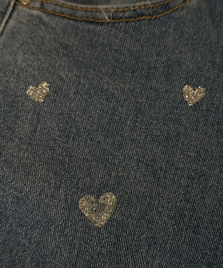 Ladies Stretch Jeans with Wide Legs and Heart Print - Amelie-XS-Nora Luxe