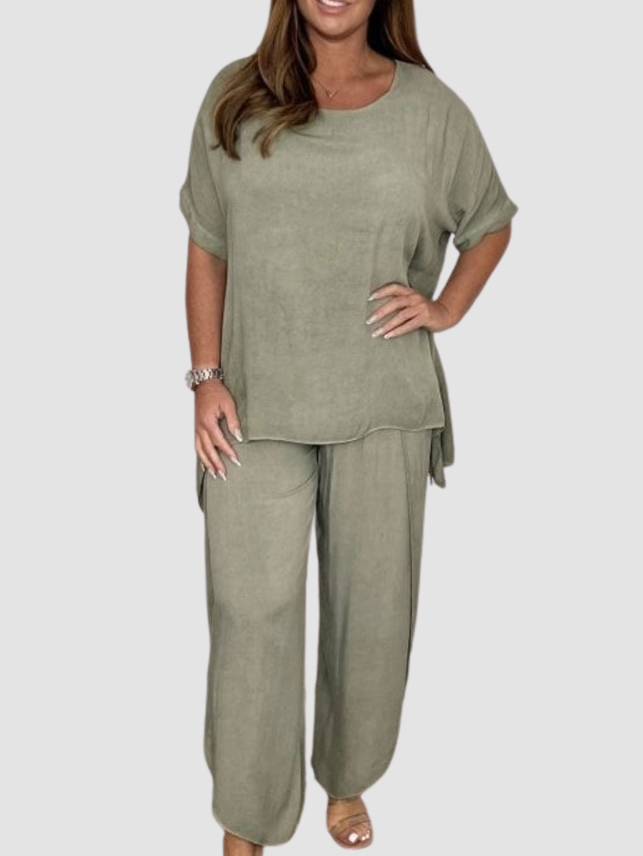 Ladies Stretch Jeans with Wide Legs and Heart Print - Amelie-XS-Nora Luxe