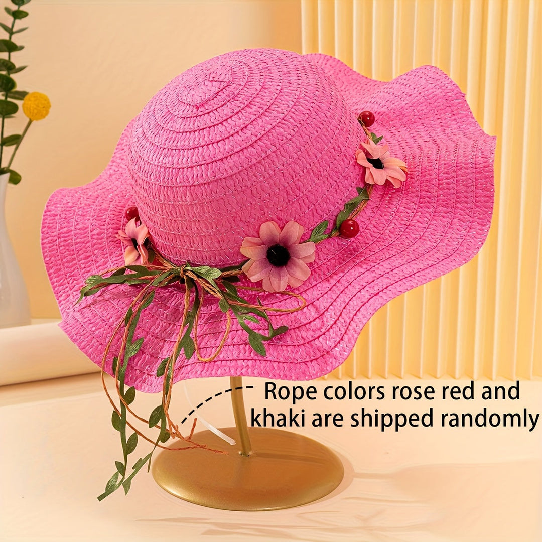 Ladies' Summer Straw Hat with Flower and Fruit Details – Solène-Cream-State of Style