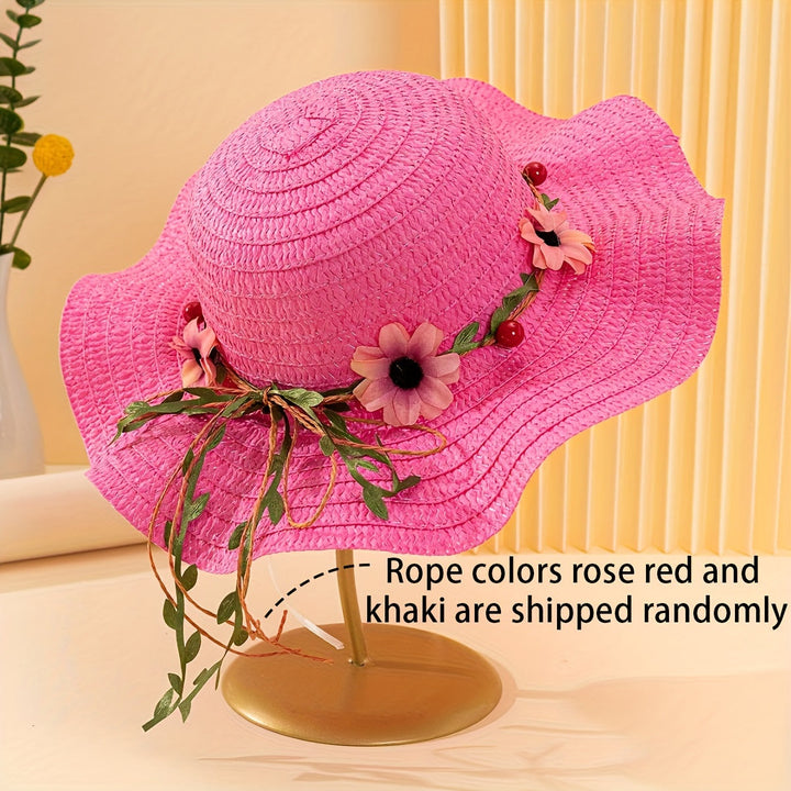 Ladies' Summer Straw Hat with Flower and Fruit Details – Solène-Cream-State of Style