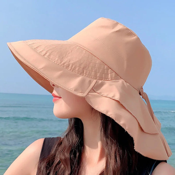 Ladies Sun Hat with Wide Brim and UV Protection – Celeste-Khaki-State of Style