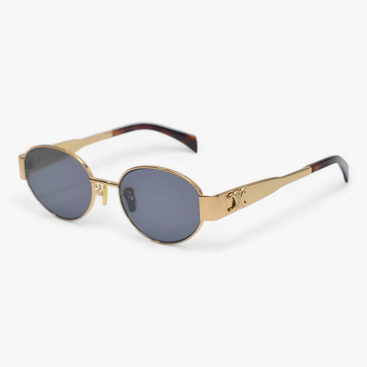 Ladies' sunglasses with UV protection & stylish acetate frame – Narella-Gold-Nora Luxe