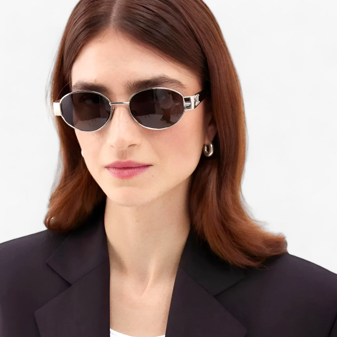 Ladies' sunglasses with UV protection & stylish acetate frame – Narella-Gold-Nora Luxe