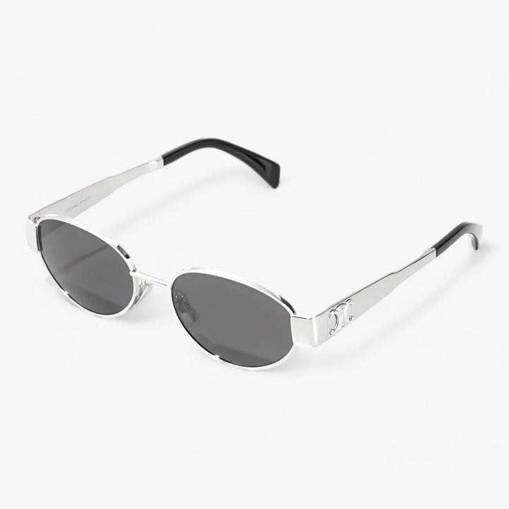 Ladies' sunglasses with UV protection & stylish acetate frame – Narella-Silver-Nora Luxe