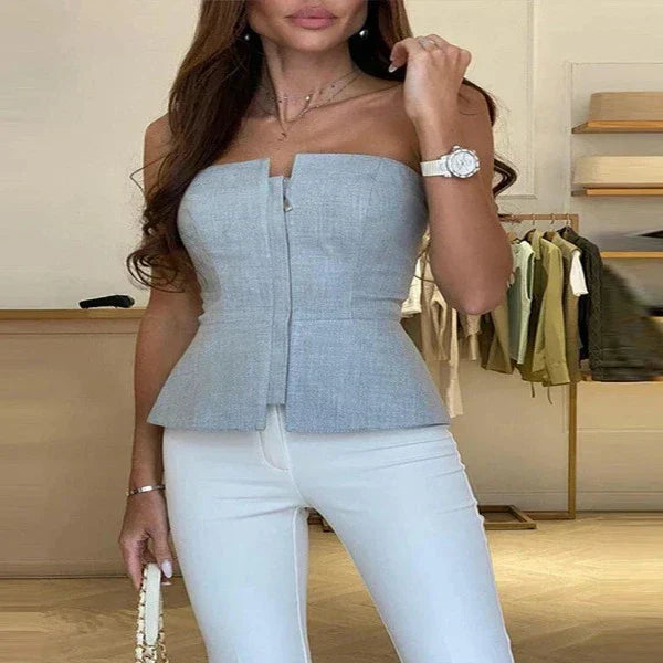 Ladies' tank top with round neck made from breathable material – Malia-Black-S-Nora Luxe