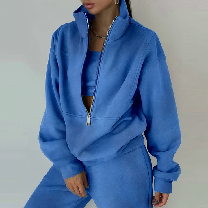 Ladies Tracksuit Set of 2 - Livia-Blue-S-Nora Luxe