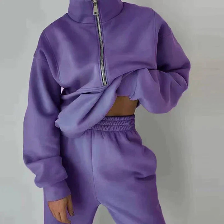 Ladies Tracksuit Set of 2 - Livia-Purple-S-Nora Luxe