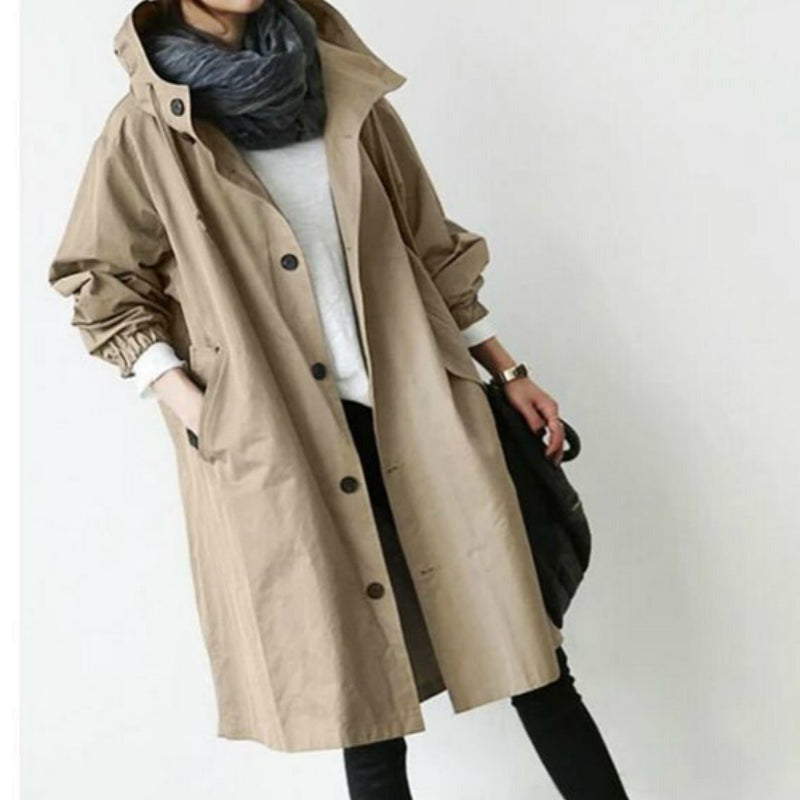 Ladies Trench Coat - Avalon-Khaki-S-Nora Luxe