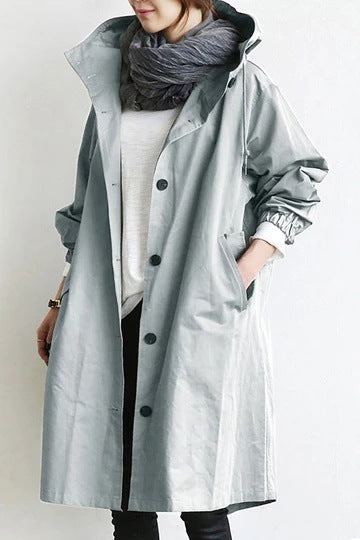 Ladies Trench Coat - Avalon-Light Grey-S-Nora Luxe