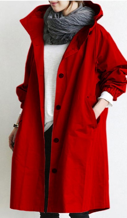 Ladies Trench Coat - Avalon-Red-S-Nora Luxe