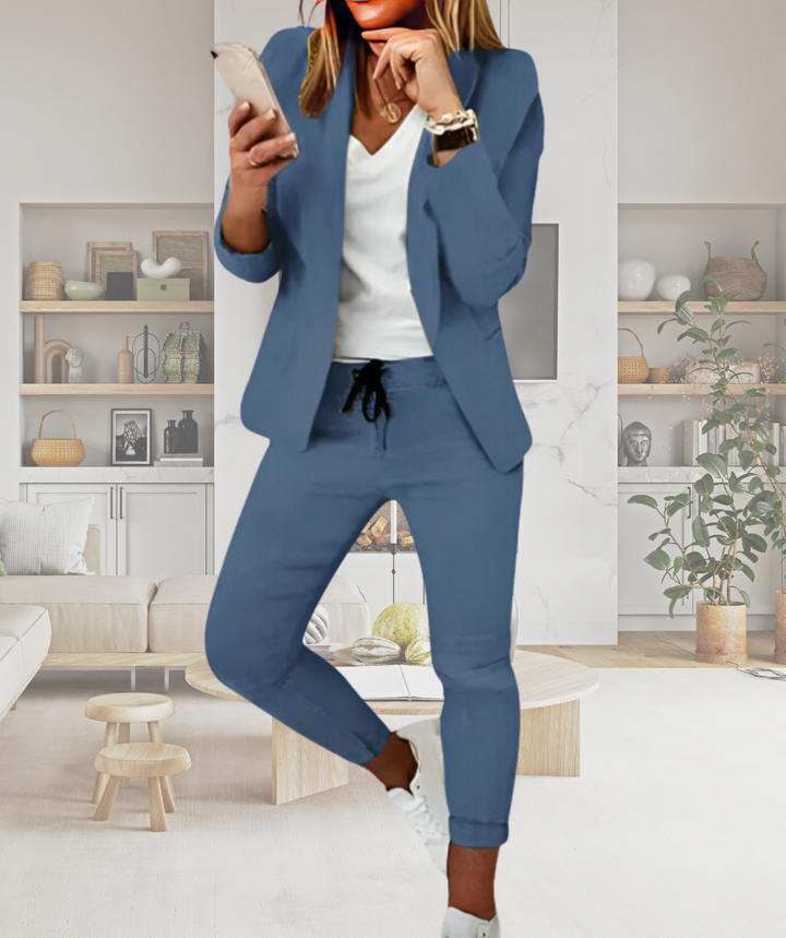 Ladies' Trouser Suit - Livia-Blue-S-Nora Luxe