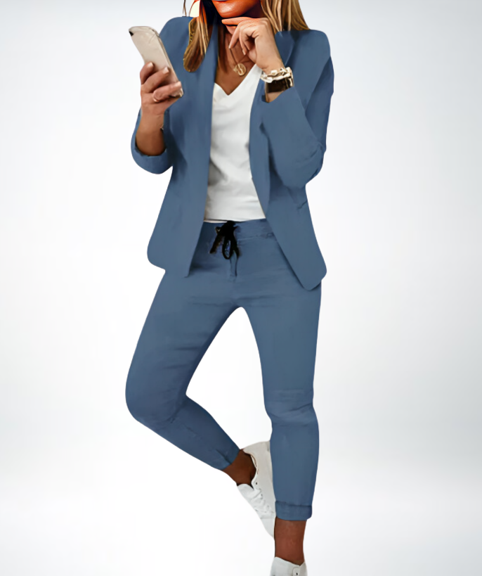Ladies' Trouser Suit - Livia-Blue-S-Nora Luxe