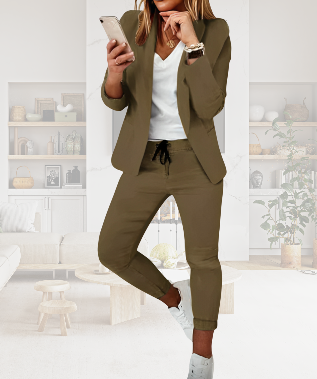 Ladies' Trouser Suit - Livia-Green-S-Nora Luxe