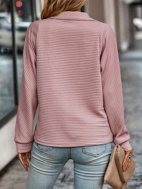 Ladies' V-Neck Sweater - Isla-Pink-S-Nora Luxe