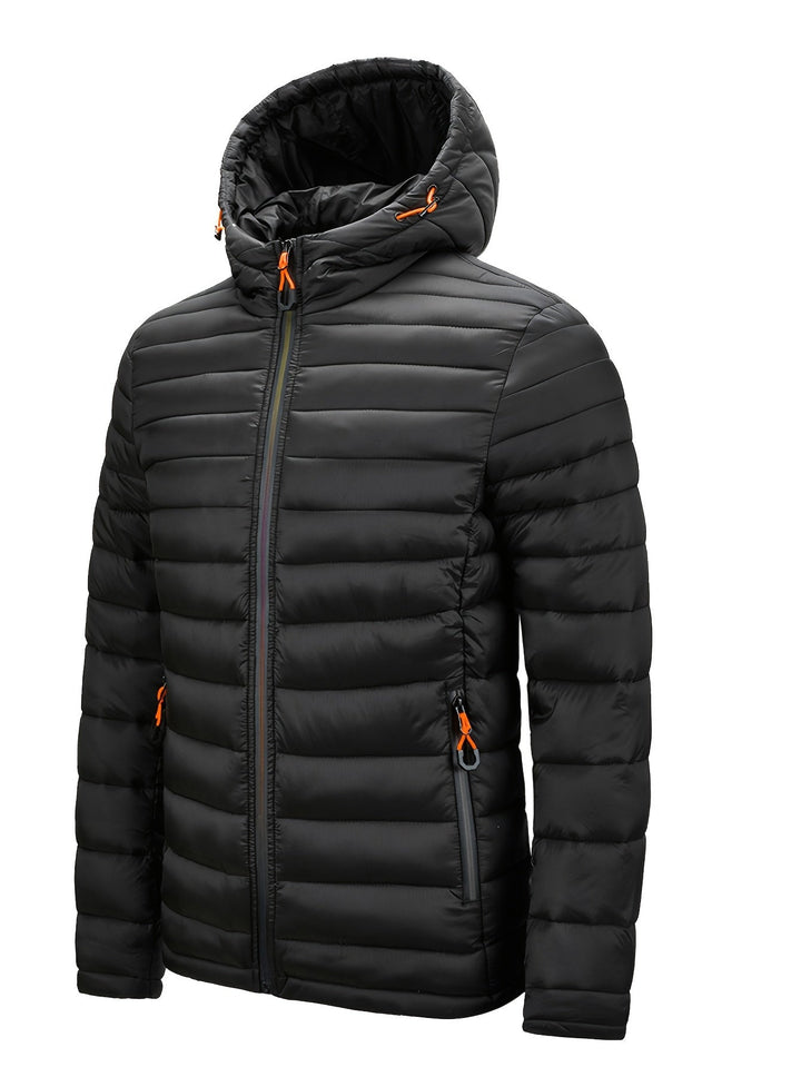 Ladies Winter Puffer Jacket with Hood - Arwen-Black-S-Nora Luxe