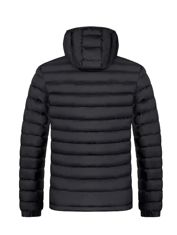 Ladies Winter Puffer Jacket with Hood - Arwen-Black-S-Nora Luxe