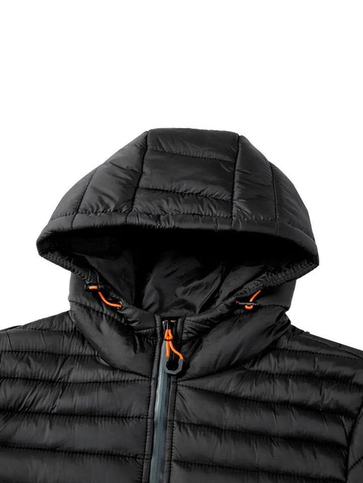 Ladies Winter Puffer Jacket with Hood - Arwen-Black-S-Nora Luxe