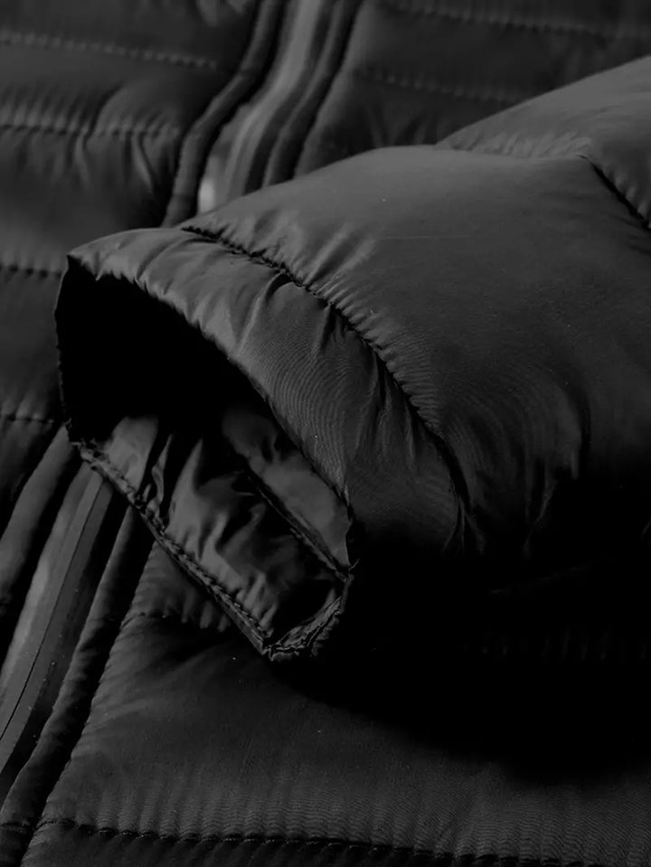 Ladies Winter Puffer Jacket with Hood - Arwen-Black-S-Nora Luxe