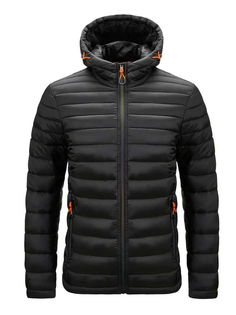 Ladies Winter Puffer Jacket with Hood - Arwen-Black-S-Nora Luxe