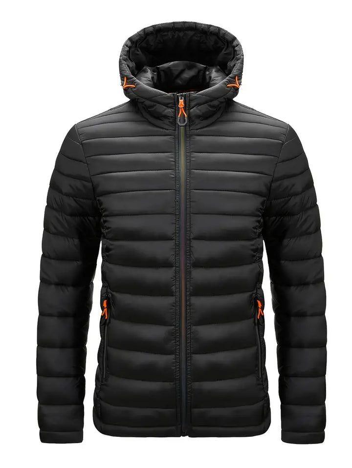 Ladies Winter Puffer Jacket with Hood - Arwen-Black-S-Nora Luxe