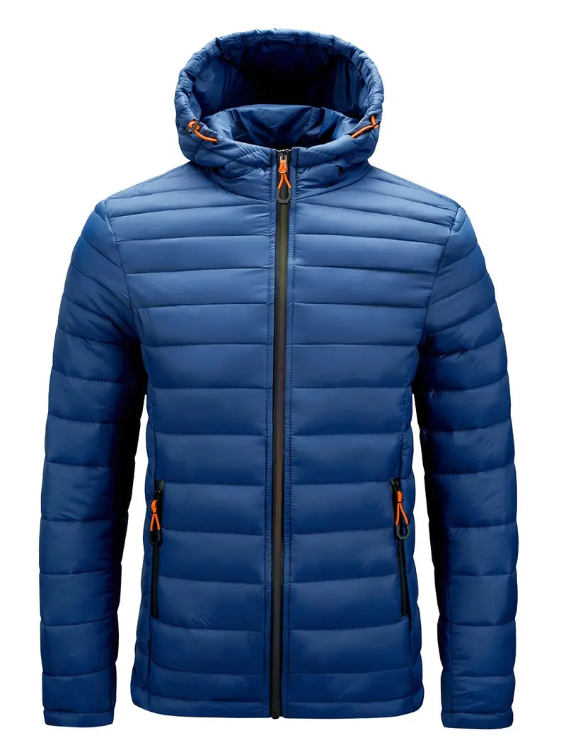 Ladies Winter Puffer Jacket with Hood - Arwen-Blue-S-Nora Luxe