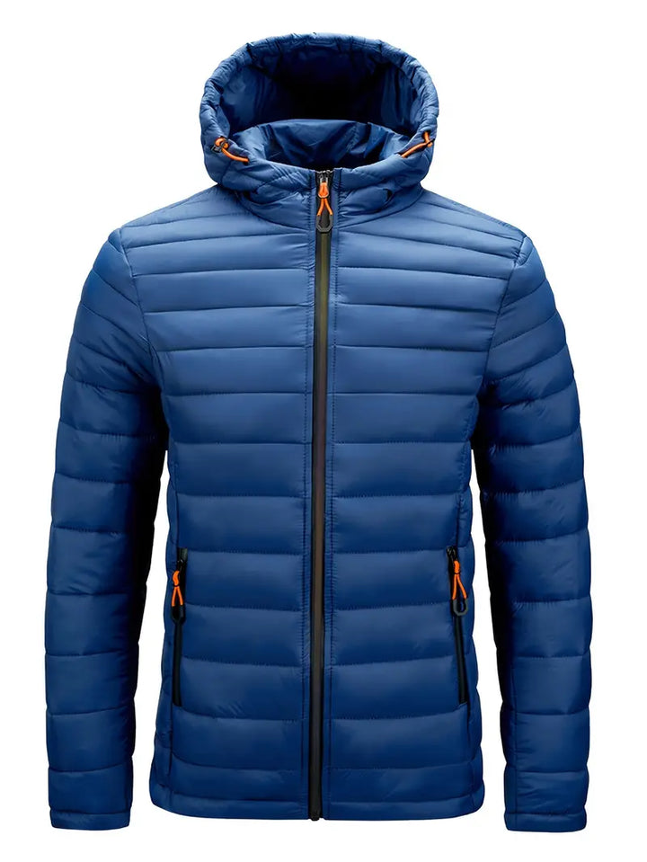 Ladies Winter Puffer Jacket with Hood - Arwen-Blue-S-Nora Luxe