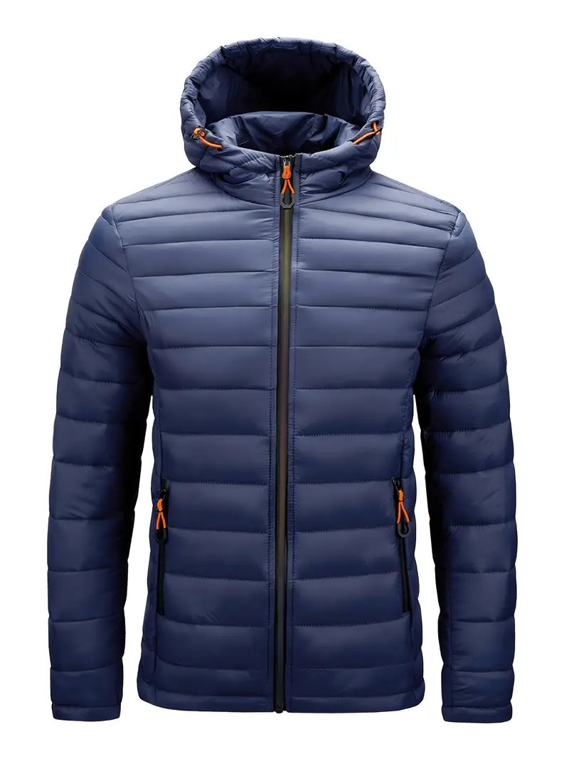 Ladies Winter Puffer Jacket with Hood - Arwen-Dark blue-S-Nora Luxe