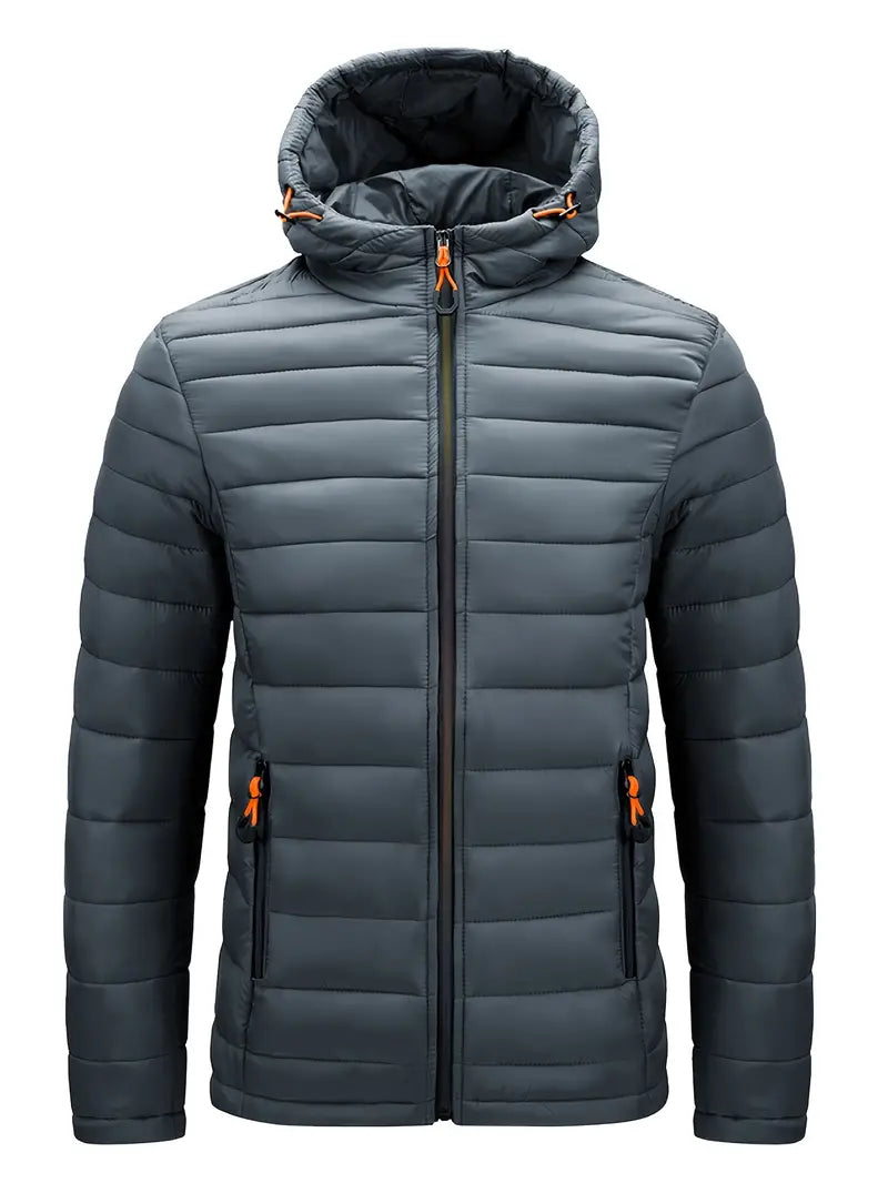 Ladies Winter Puffer Jacket with Hood - Arwen-Gray-S-Nora Luxe