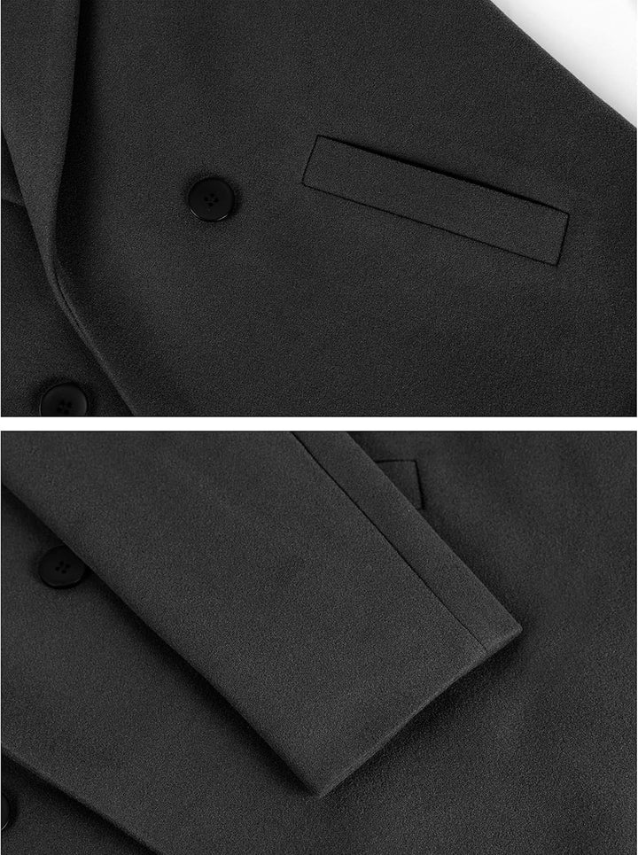 Ladies' Winter Wool Coat with Notch Lapels - Sofia-Beige-XS-Nora Luxe