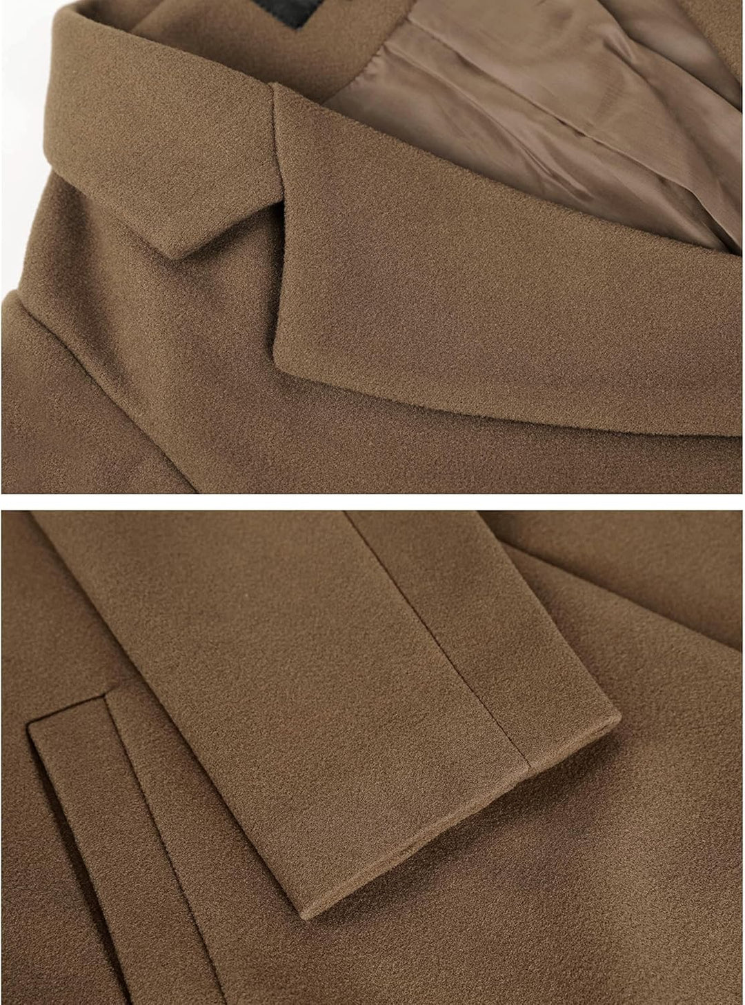 Ladies' Winter Wool Coat with Notch Lapels - Sofia-Beige-XS-Nora Luxe