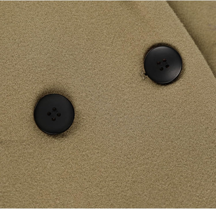 Ladies' Winter Wool Coat with Notch Lapels - Sofia-Beige-XS-Nora Luxe