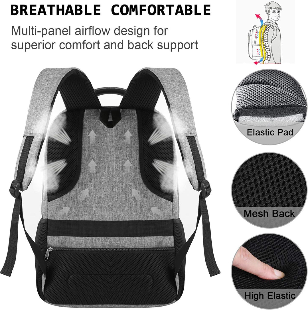 Slim Anti-Theft Laptop Backpack with USB Charging Port
