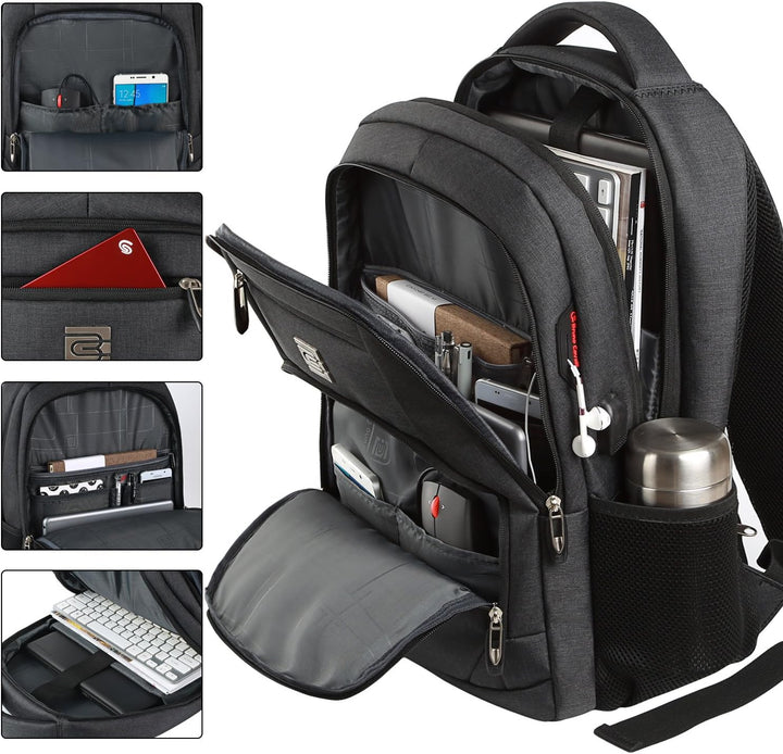 Slim Anti-Theft Laptop Backpack with USB Charging Port