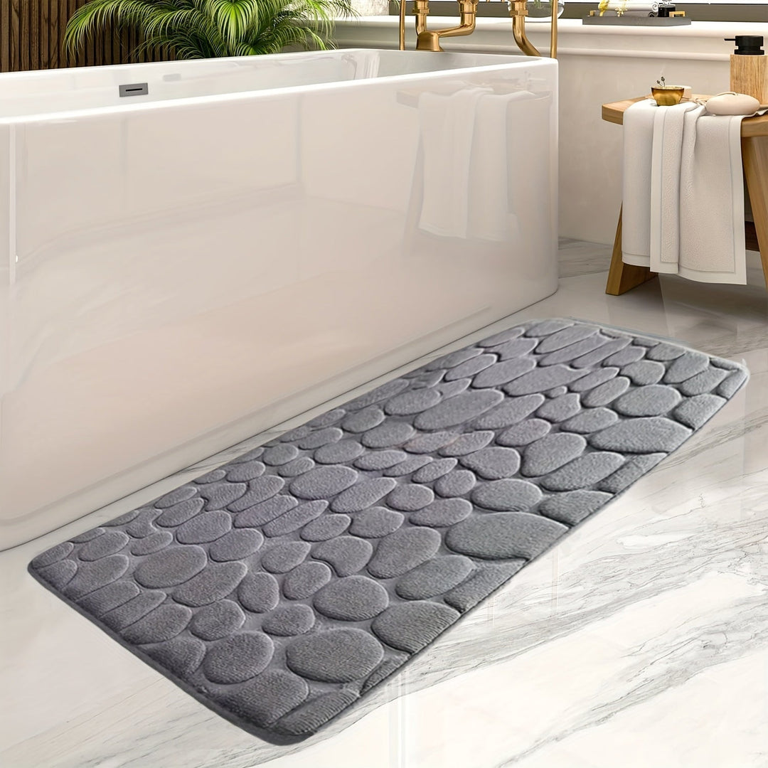 Large Bath Mat with Stripes - Aurora-Gray-19.69 × 47.24 in-Nora Luxe