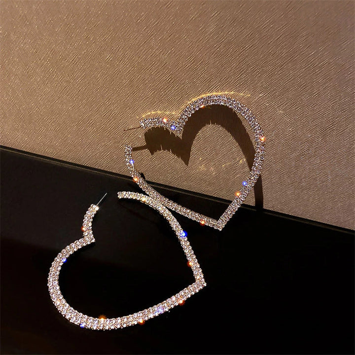 Large Crystal Heart Earrings | Sparkle with Style-Gold-Nora Luxe