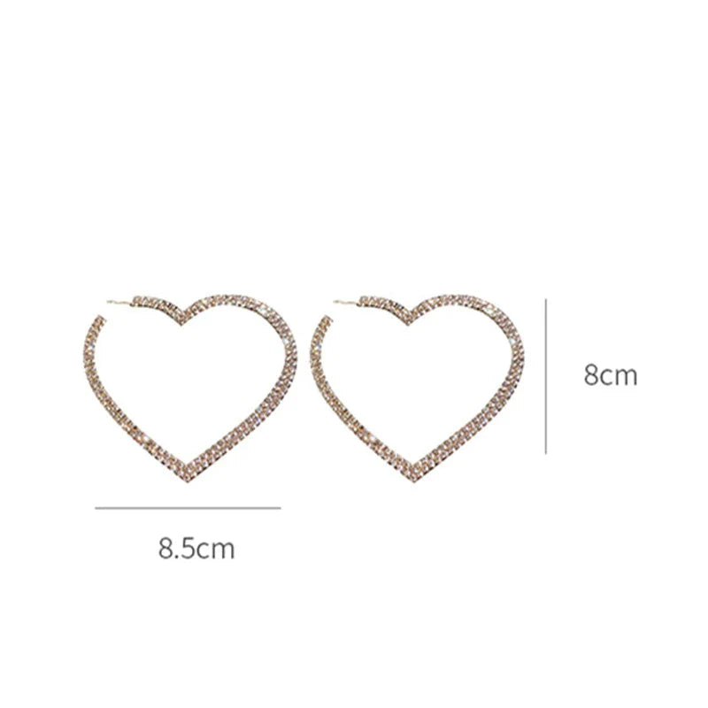 Large Crystal Heart Earrings | Sparkle with Style-Gold-Nora Luxe